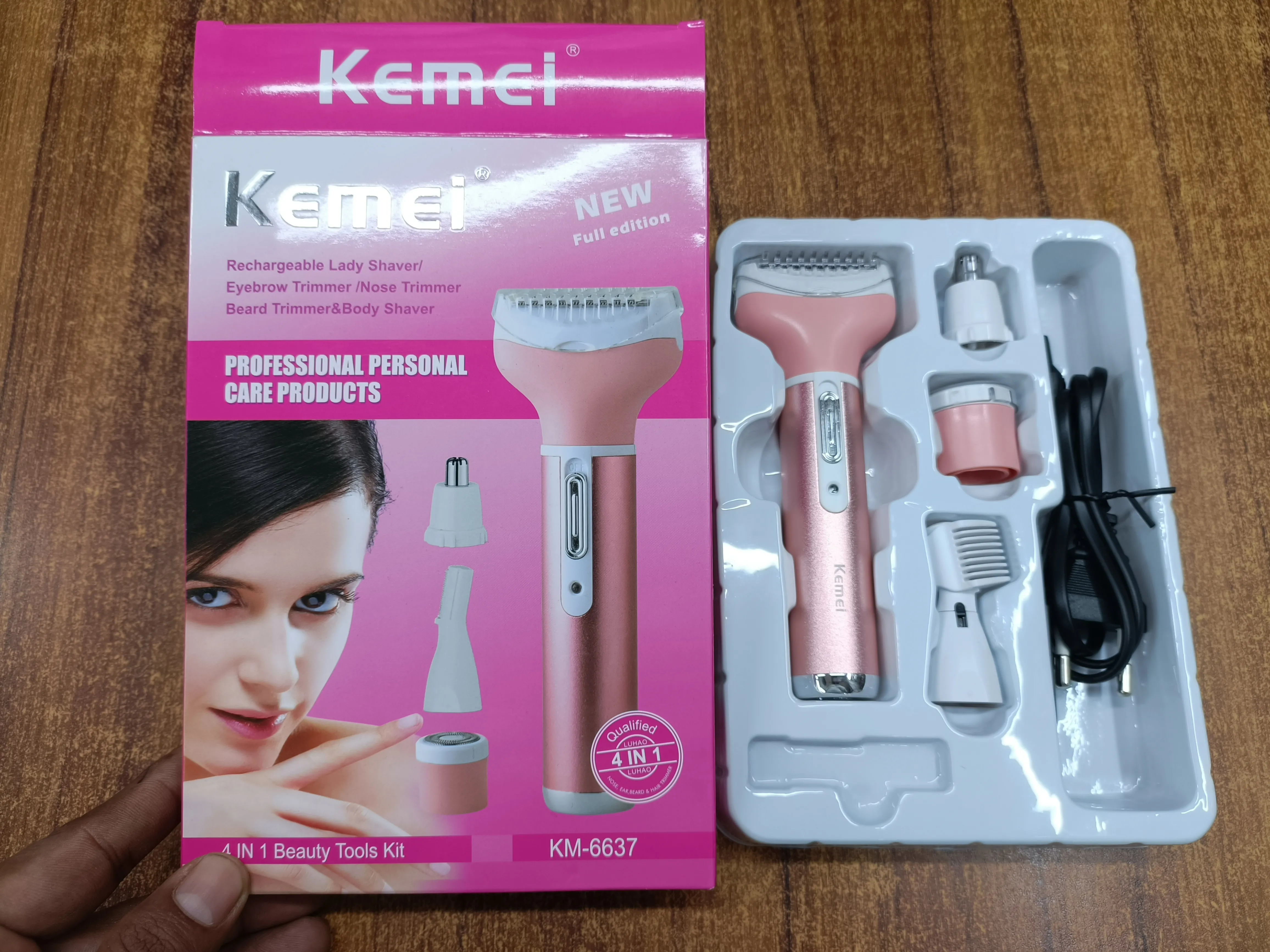 Kemei km -6637 Electric rechargeable trimmer(for women)