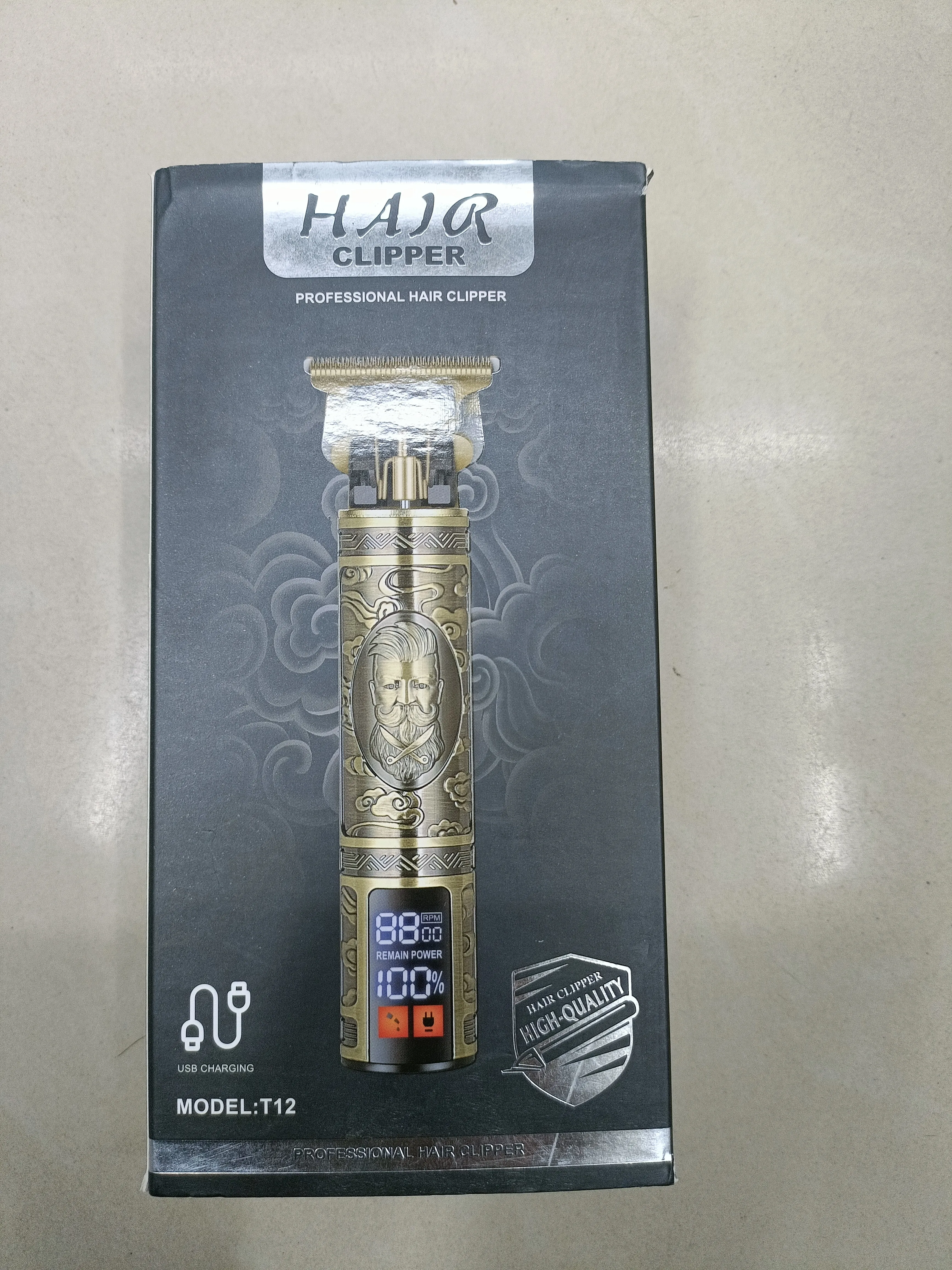 T 12 Hair trimmer rechargeable high quality with digital display)
