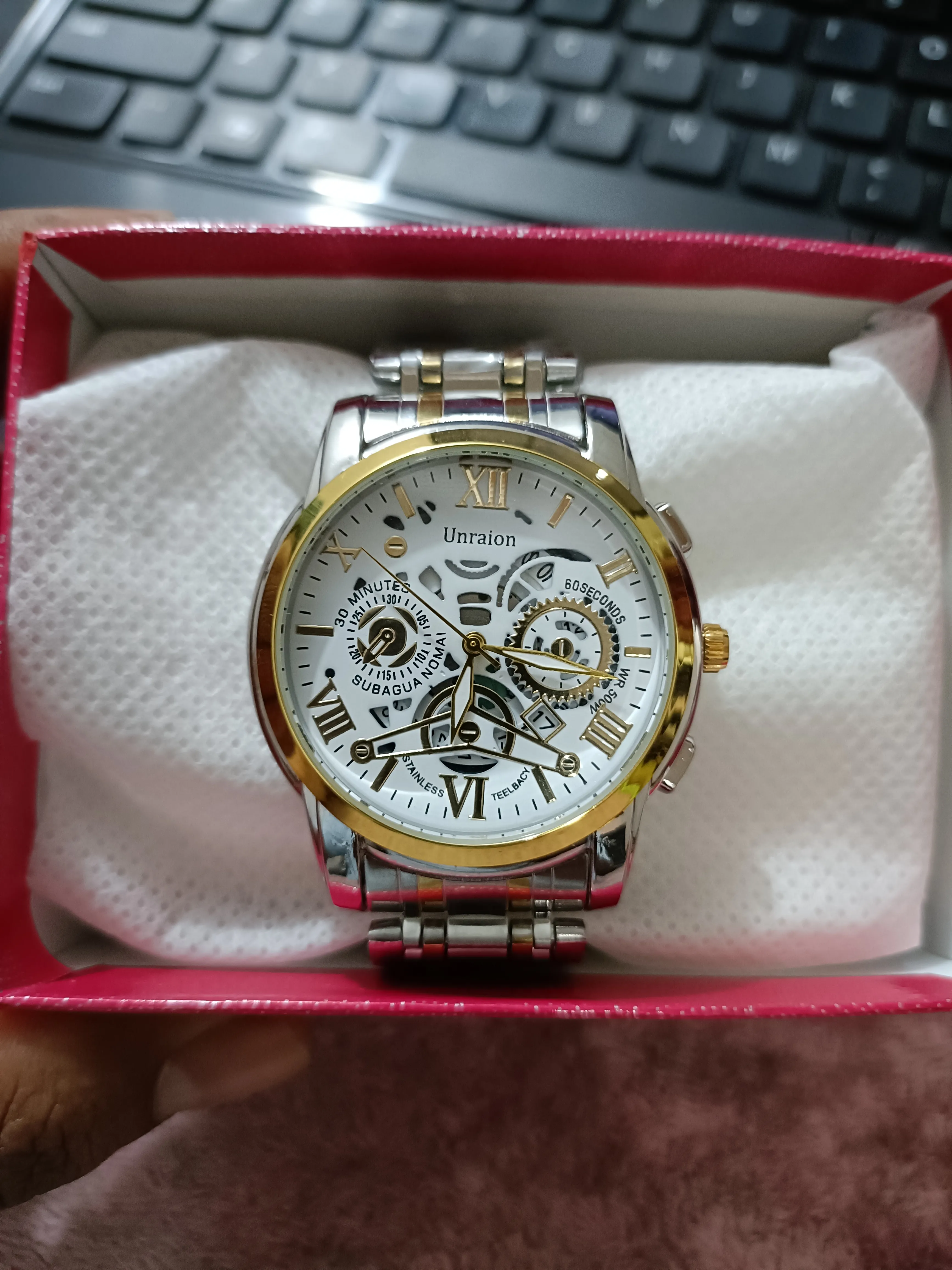Unraion Stainless Steel Men's Quarts Watches